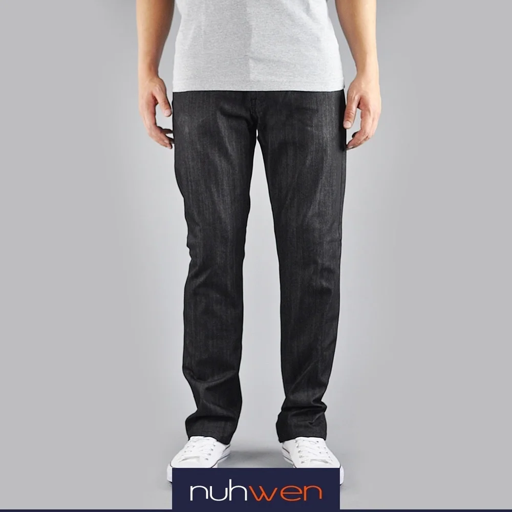 Men Skinny Indigo Black Denim Jeans - Picture 3 of 4